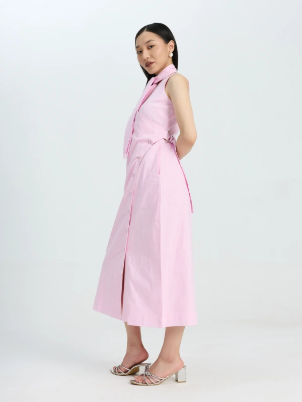 Light Pink Formal Dress With Scarf Tie For Women Zlataa 4