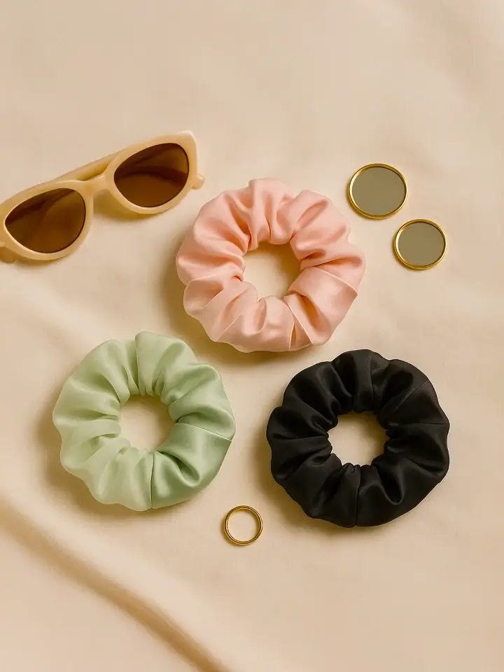 Organza and Satin Scrunchie Pack of 3