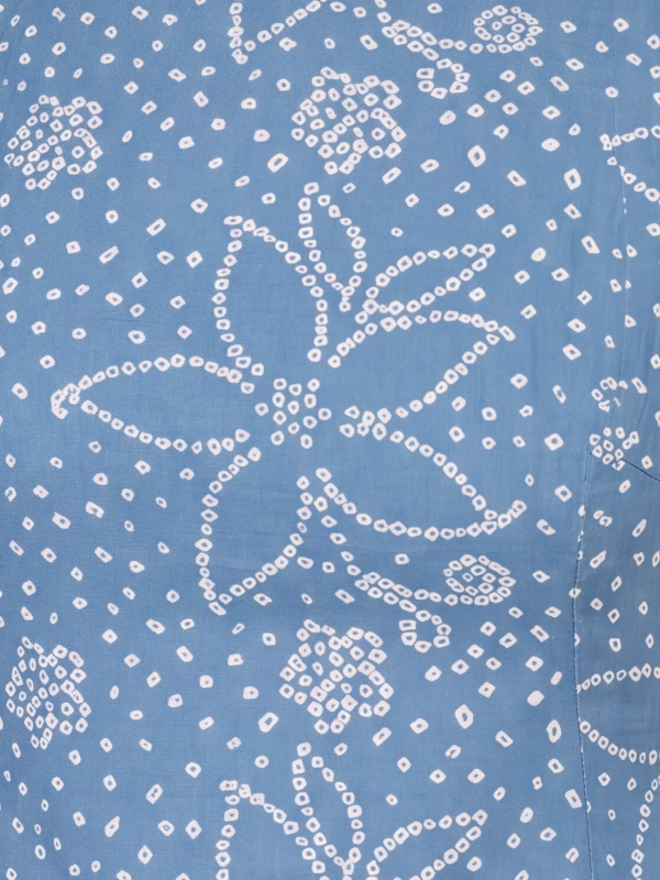 Blue Bandhani Printed Long Kurta 8