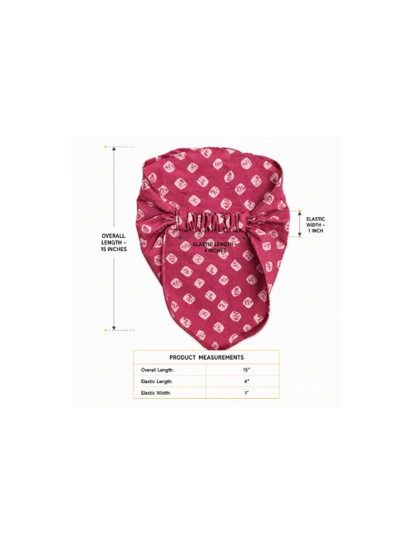 Pink Bandhani Printed Bandana headband 4
