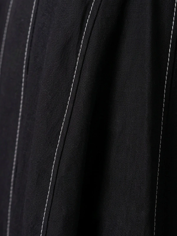 Black Collar Neck Fit and Flare Dress for Women 6