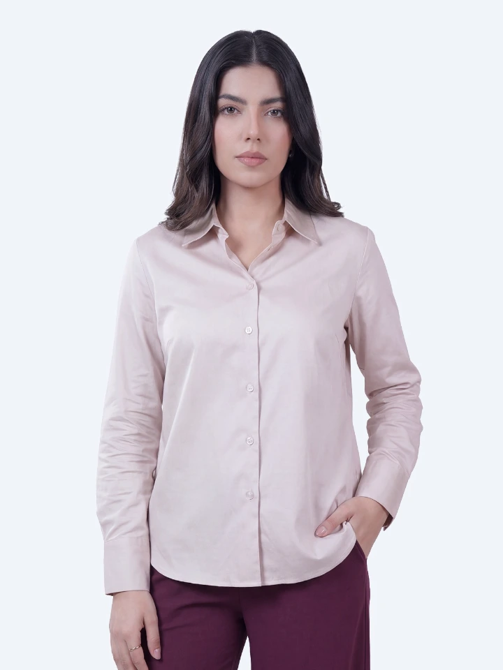 Beige Formal Full Sleeve Shirt
