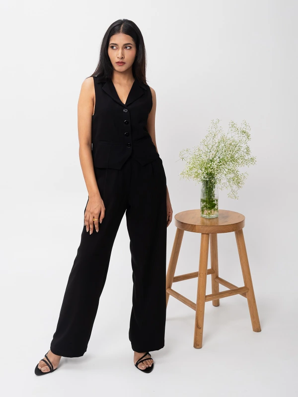 Black High Waist Formal Trousers 2
