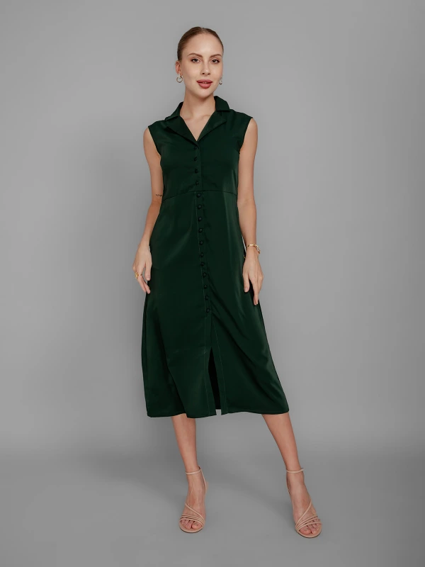 Green Cap Sleeve Formal Dress For Professional Style 5