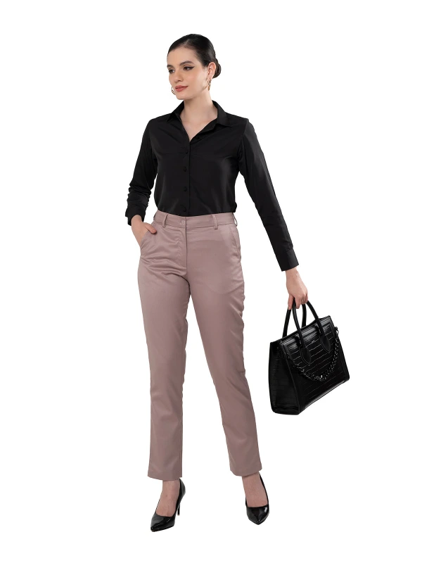 Black Formal Shirt With Classic Collar And Full Sleeves 2