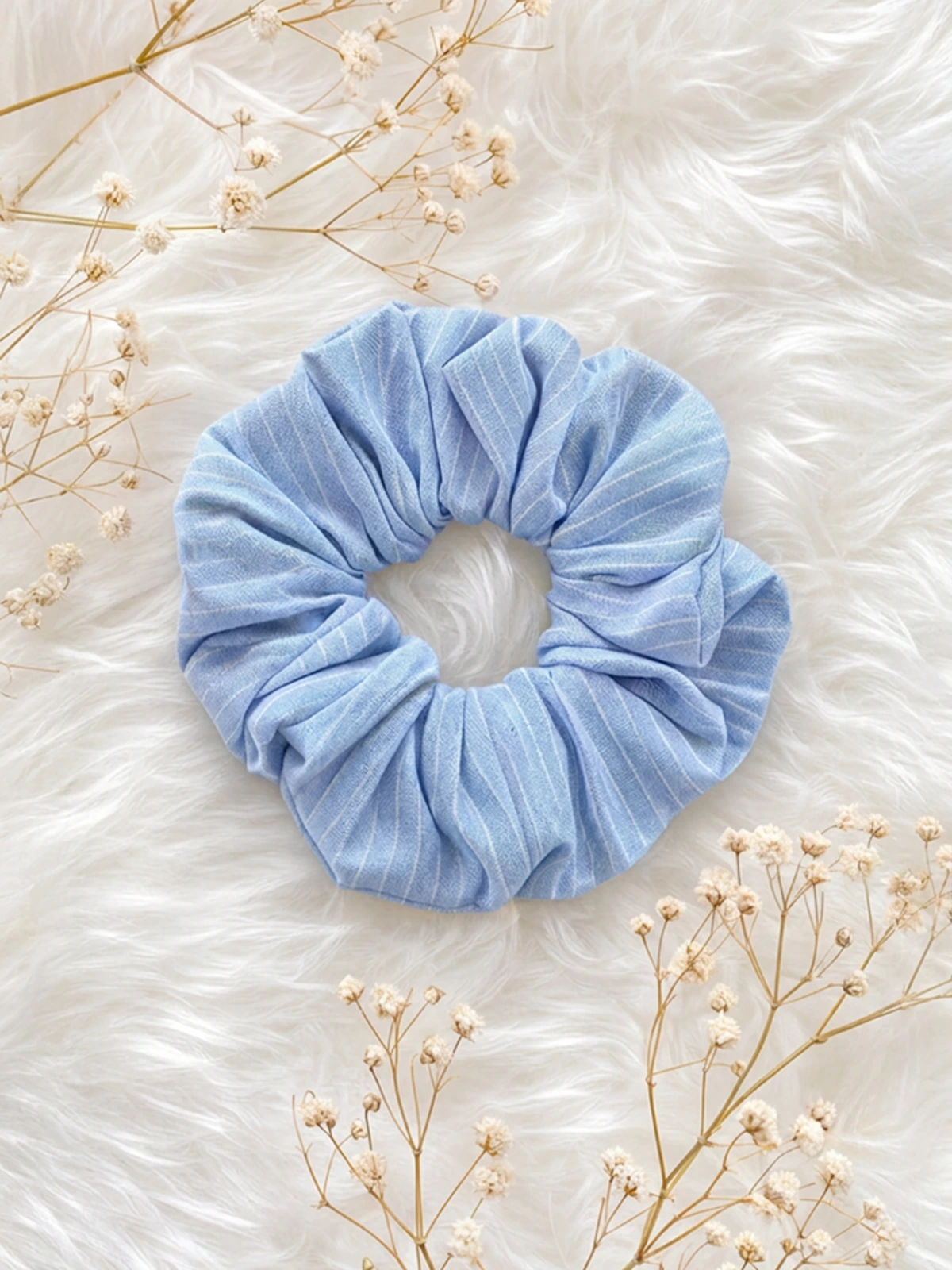 Light Blue Stripe Hair Scrunchie thumbnail 6