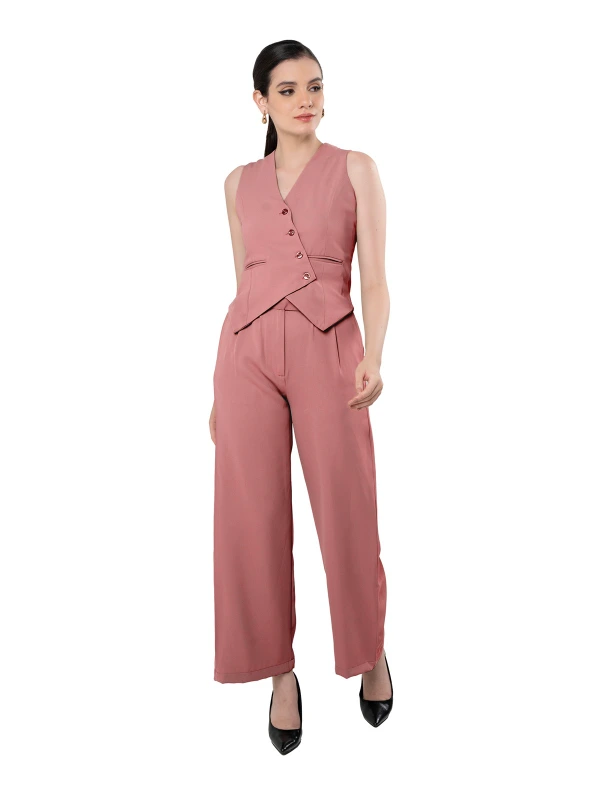 Peach Asymmetric Waistcoat