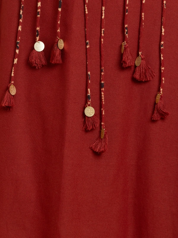 Maroon Skirt With Detachable Statement Belt 7