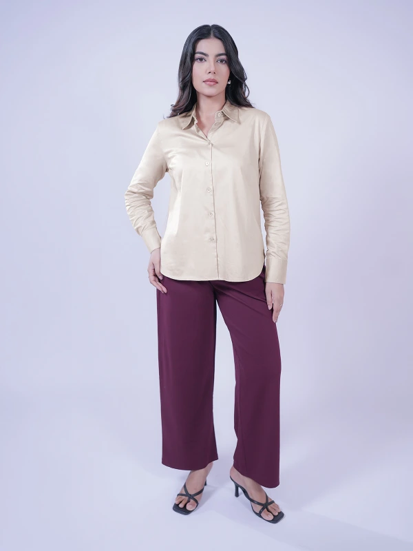 Beige Formal Full Sleeve Shirt 1