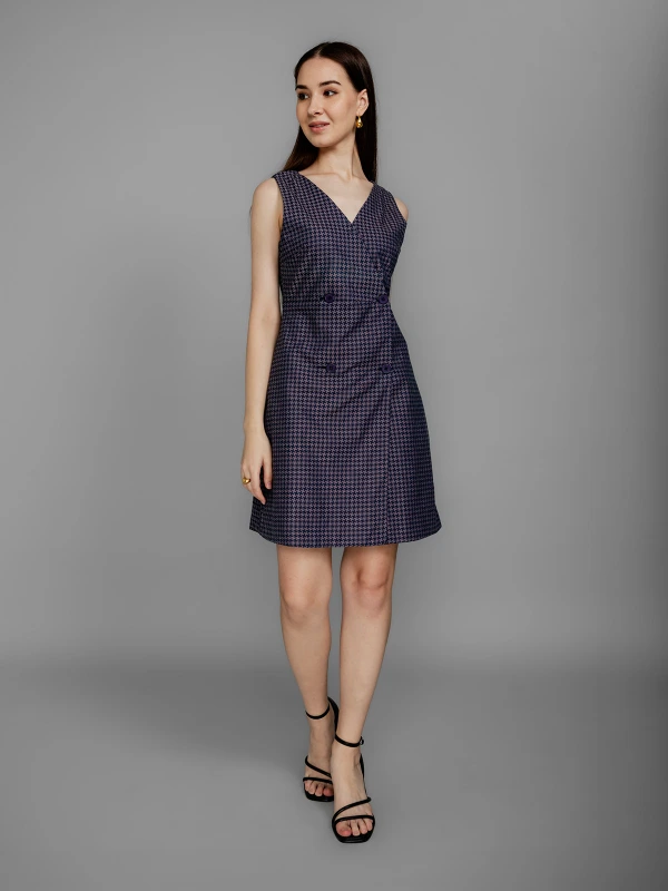 Violet Cotton A-line Formal Dress 4