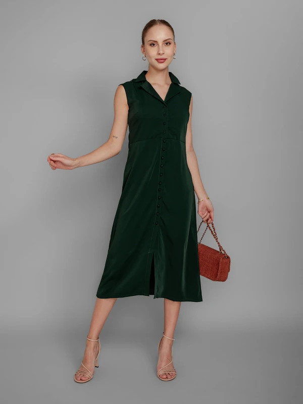Green Cap Sleeve Formal Dress For Professional Style 1