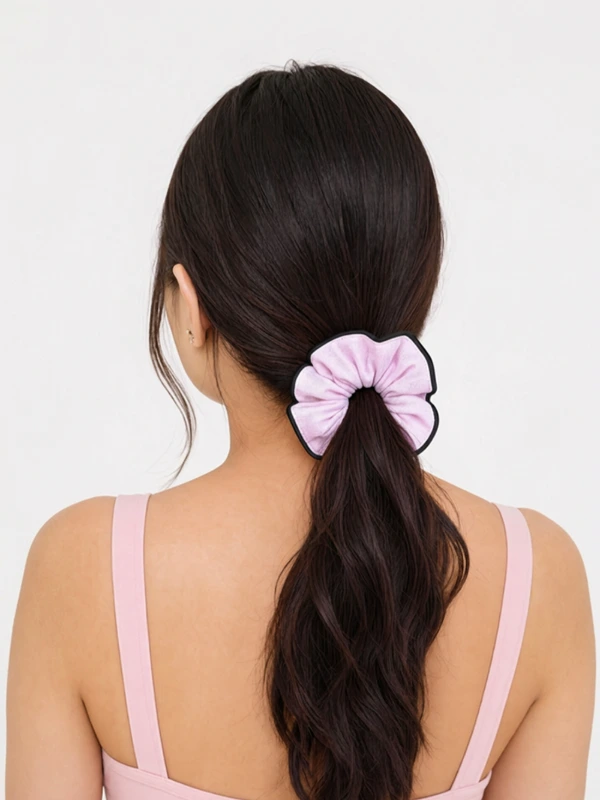 Light Pink Scrunchie With Black Border 2