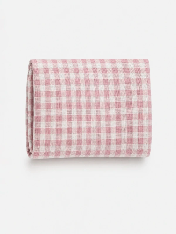 Light Pink Gingham Print Sanitary Pad Pouch 4