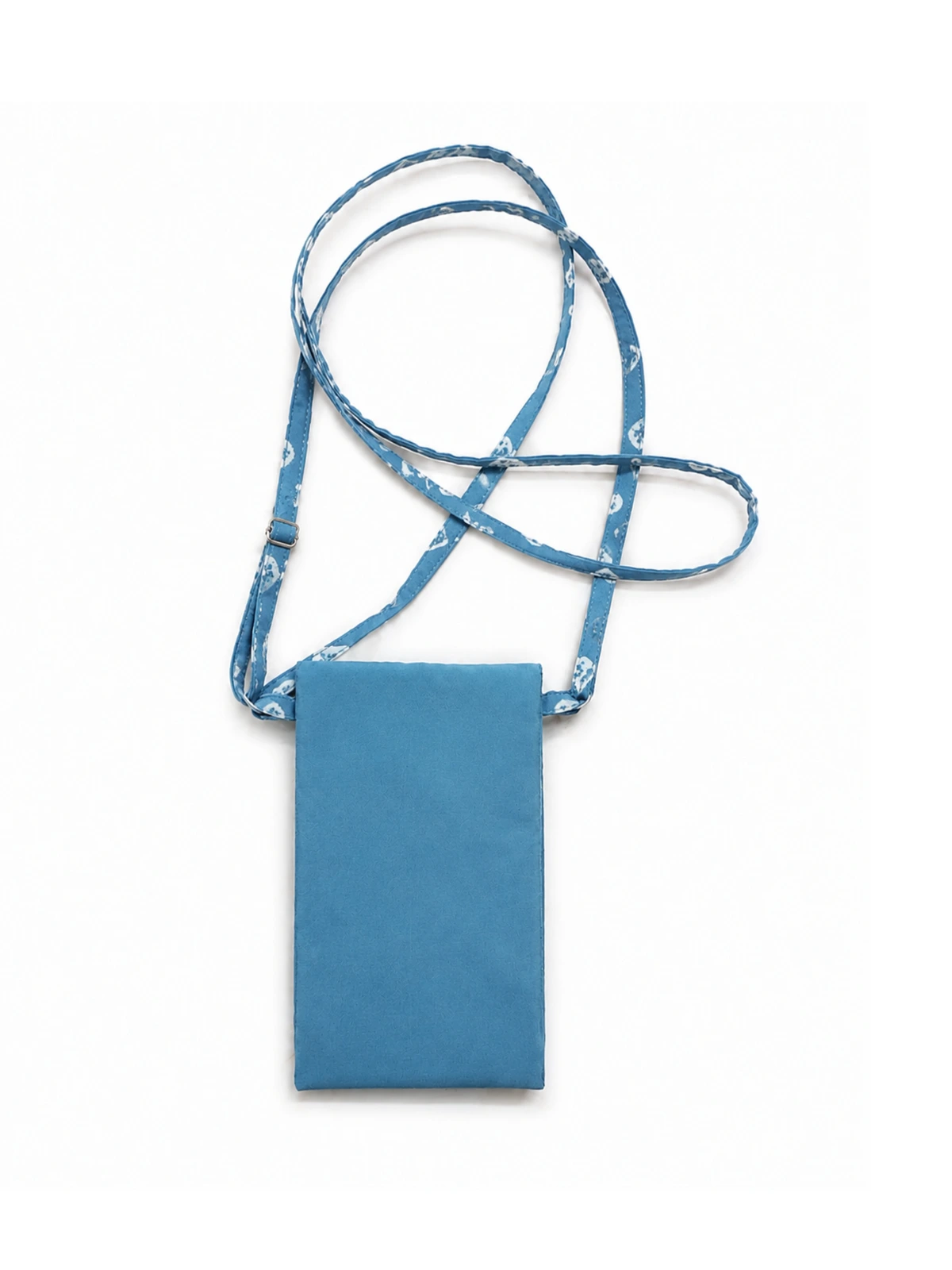 Personalized Blue Bandhani Print Crossbody Phone Pouch thumbnail 7