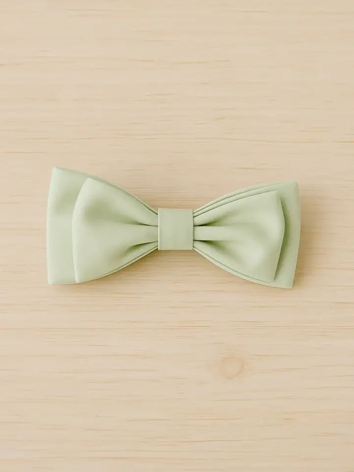 Green Satin Double Bow Hair Clip