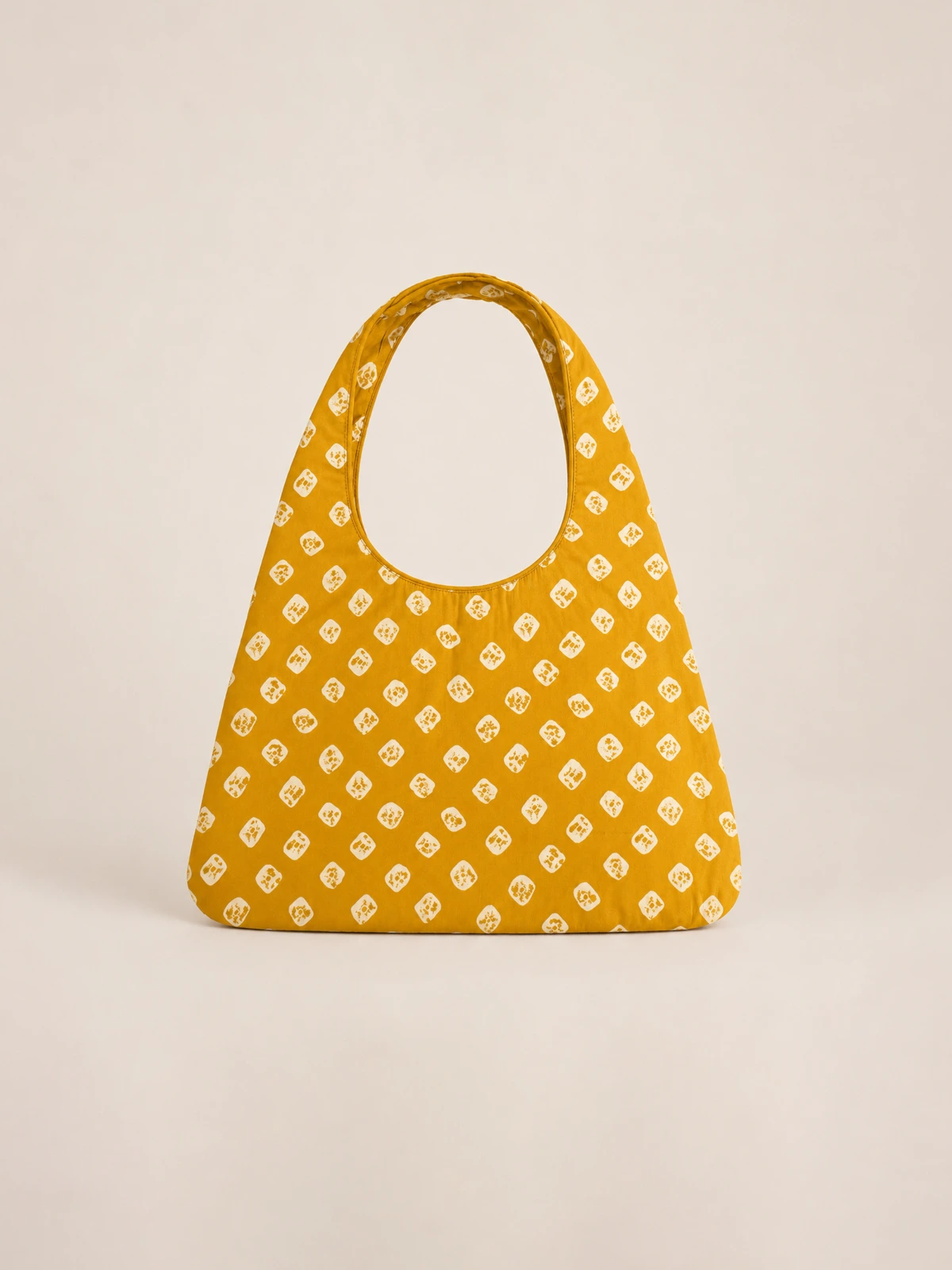 Yellow Bandhani Printed Hobo Bag thumbnail 4