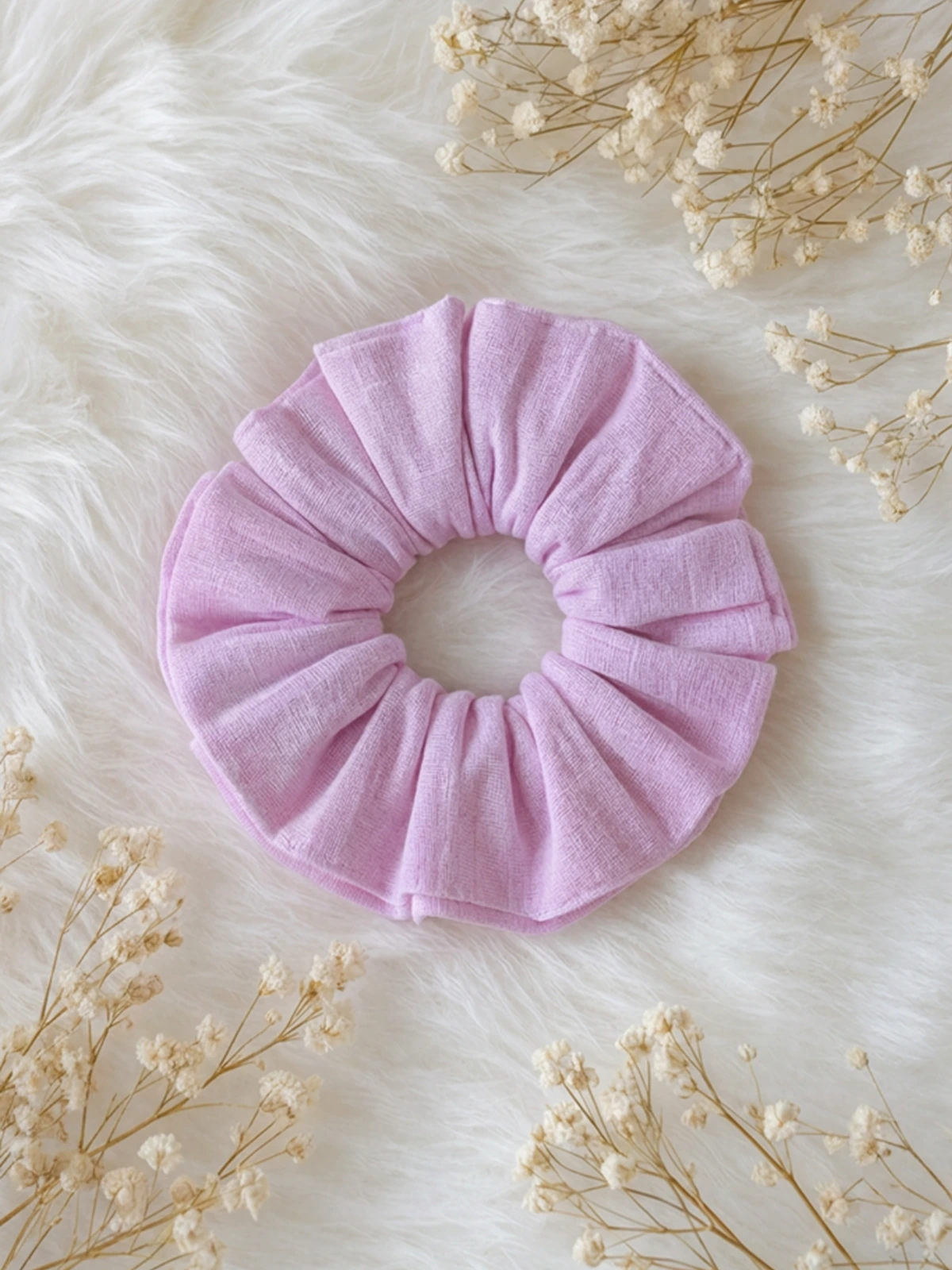 Light Pink Solid Hair Scrunchie thumbnail 16