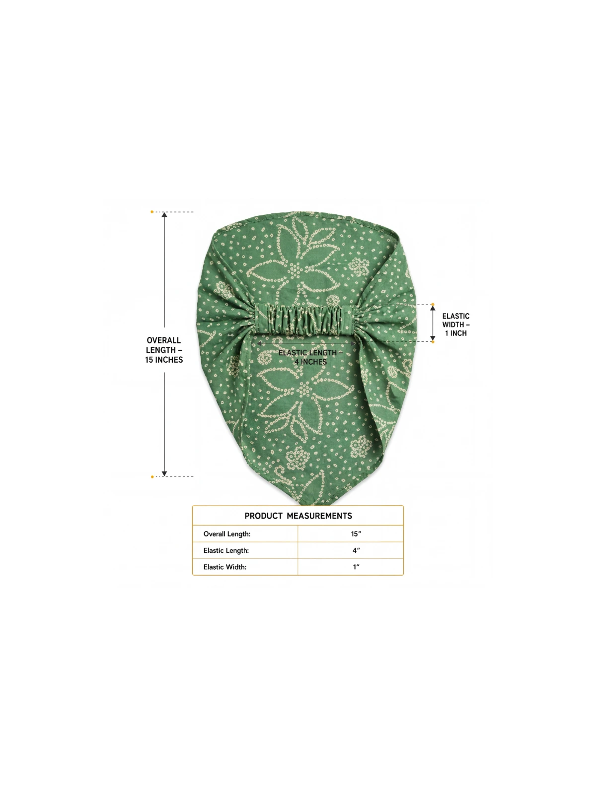 Green Bandhani Printed Bandana headband thumbnail 5