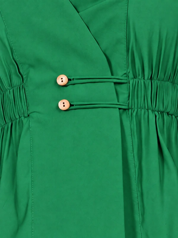 Green Solid Sleeveless Wrap Top 6