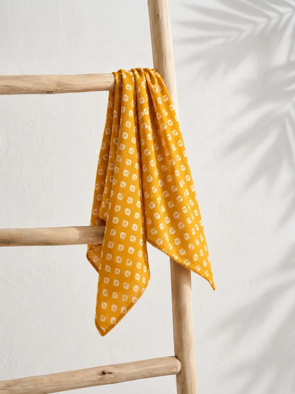 Yellow Bandhani Printed Bandana Scarf thumbnail 5