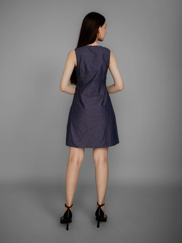 Violet Cotton A-line Formal Dress 3