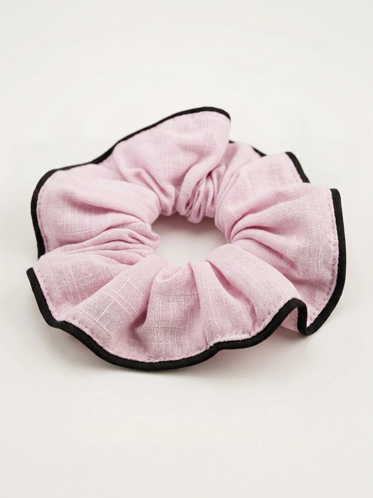 Light Pink Scrunchie With Black Border thumbnail 5