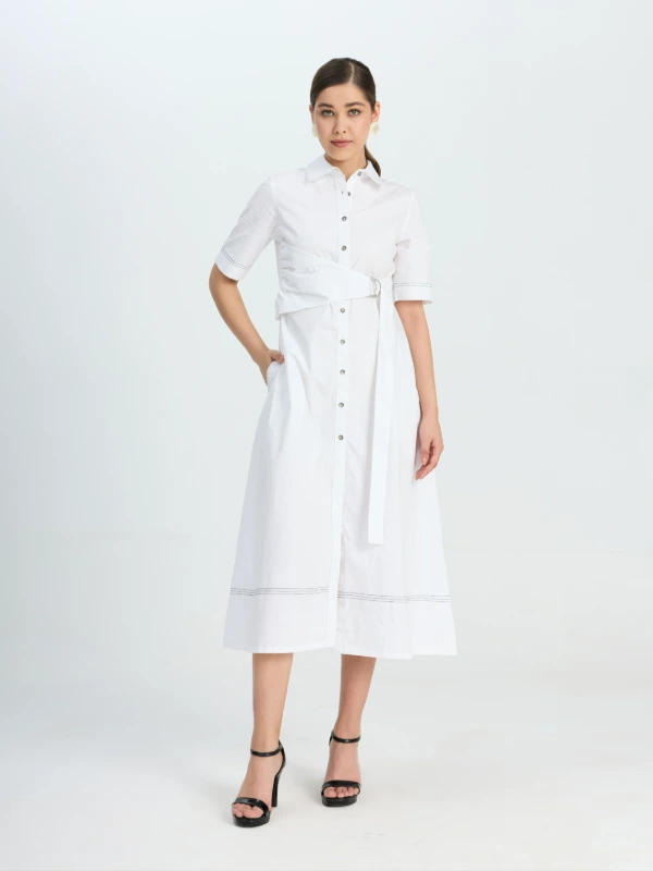 Fit And Flare Belt Dress For Women 1