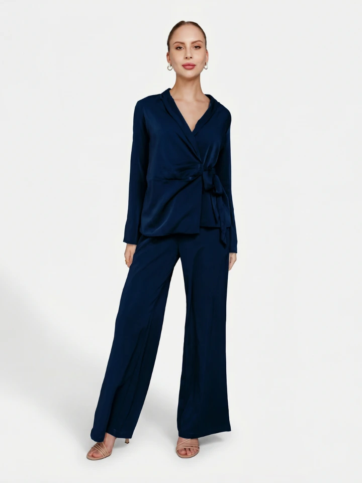 Navy Blue Formal Blazer With Trouser Co-Ord Set