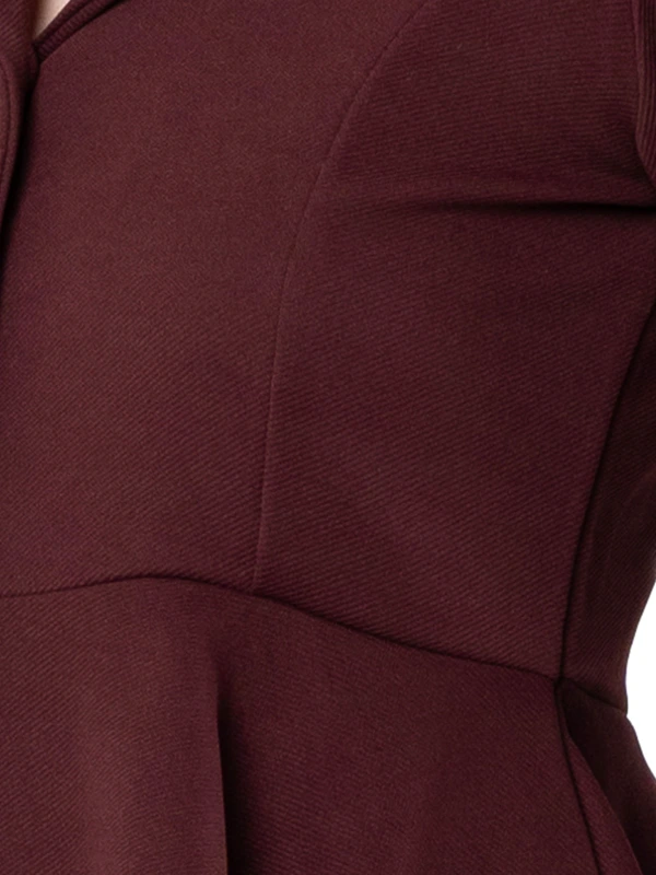 Maroon Peplum Top And Flared Pant Co-Ord Set 5