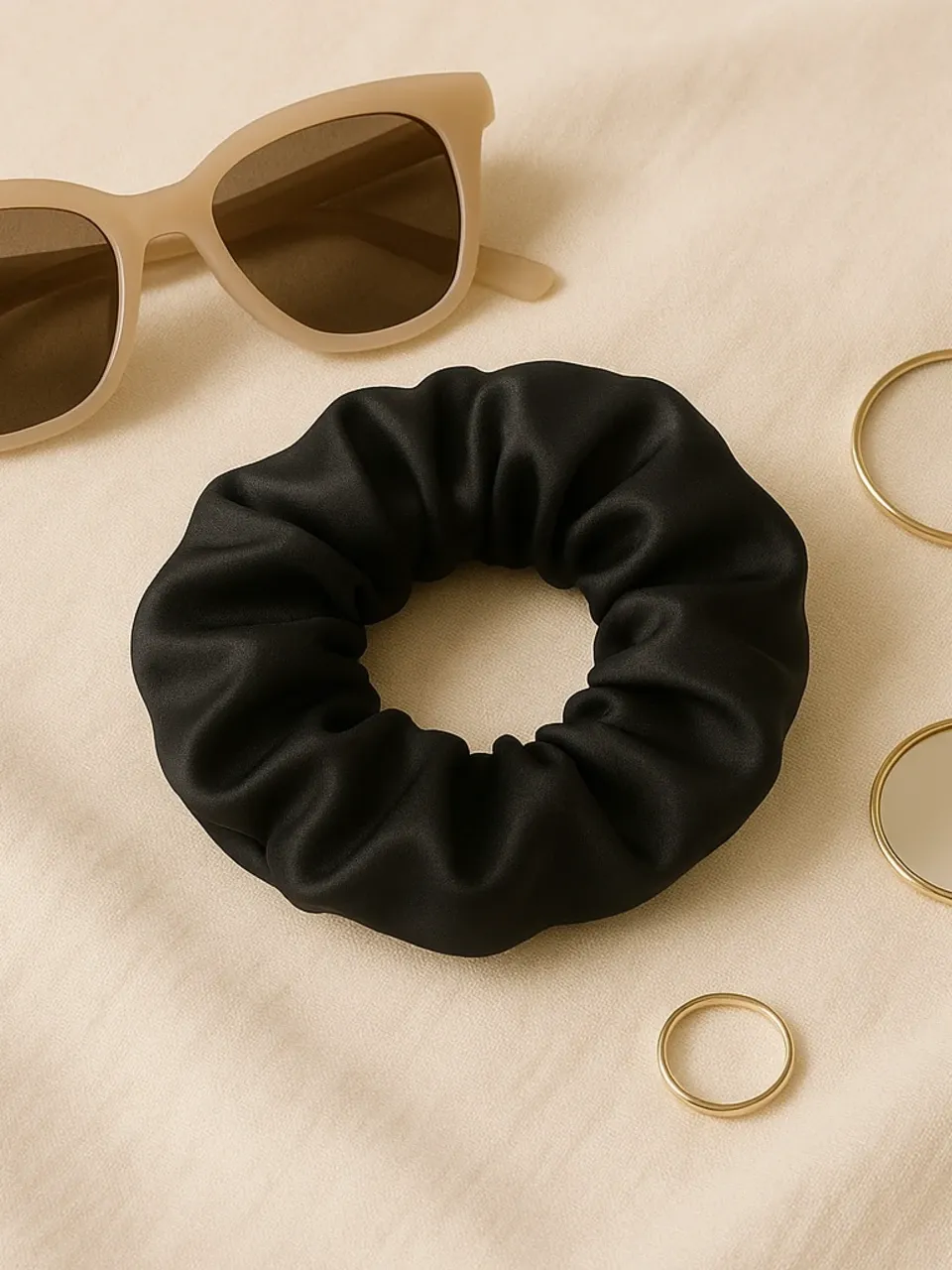 Black Satin Scrunchie