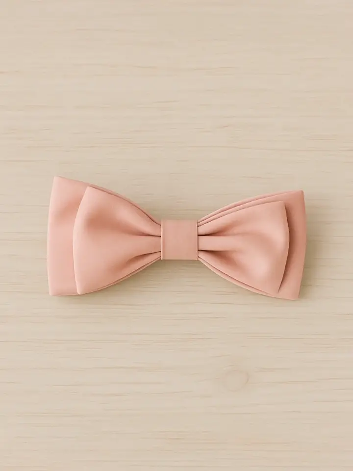 Pink Satin Double Bow Hair Clip