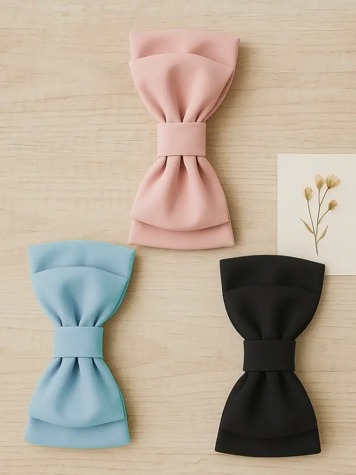 Satin Double Bow Clip Combo