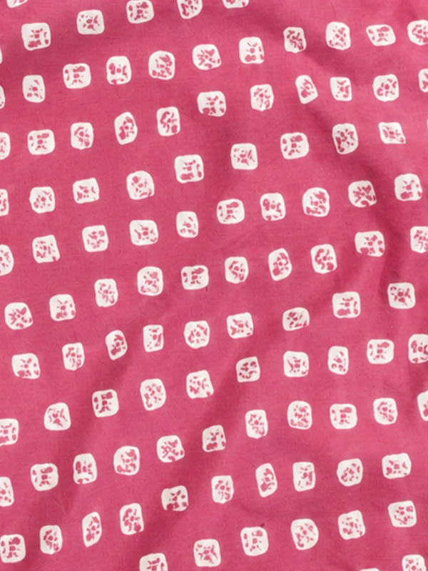 Pink Bandhani Printed Drawstring Makeup Pouch 7
