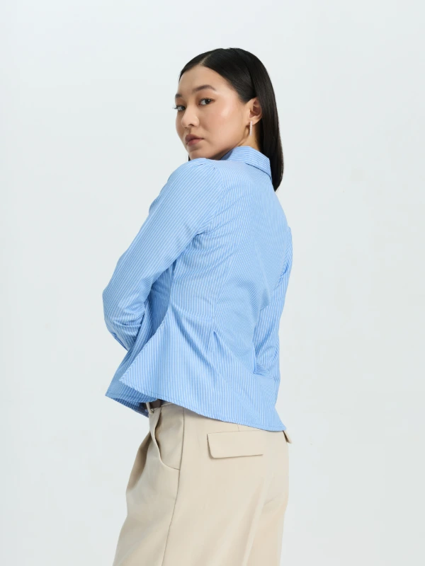 Striped fit flare formal shirt 3