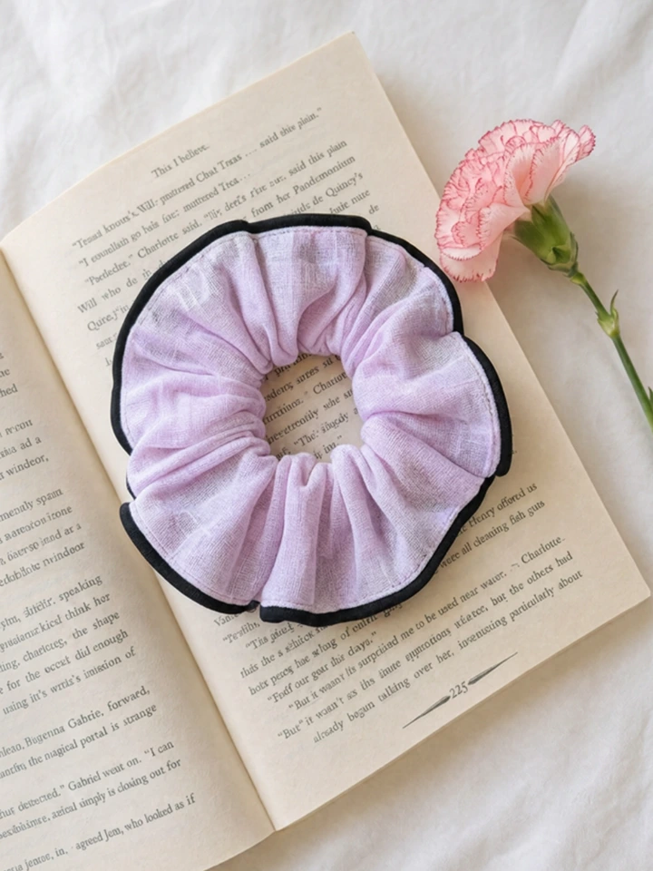 Light Pink Scrunchie With Black Border