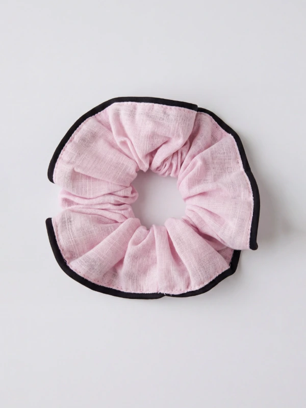 Light Pink Scrunchie With Black Border 3