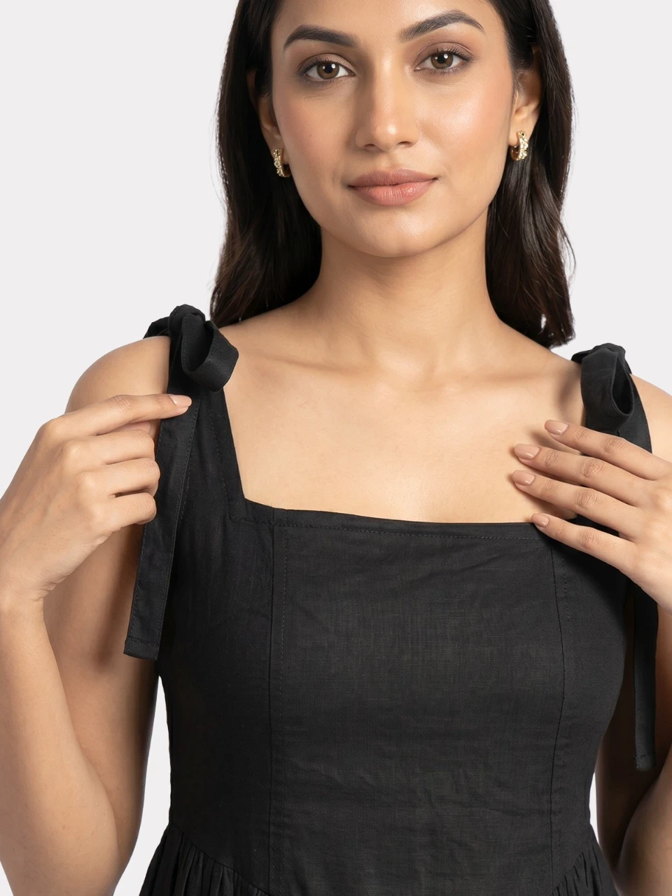 Black Square Neck Mini Corset Dress 4
