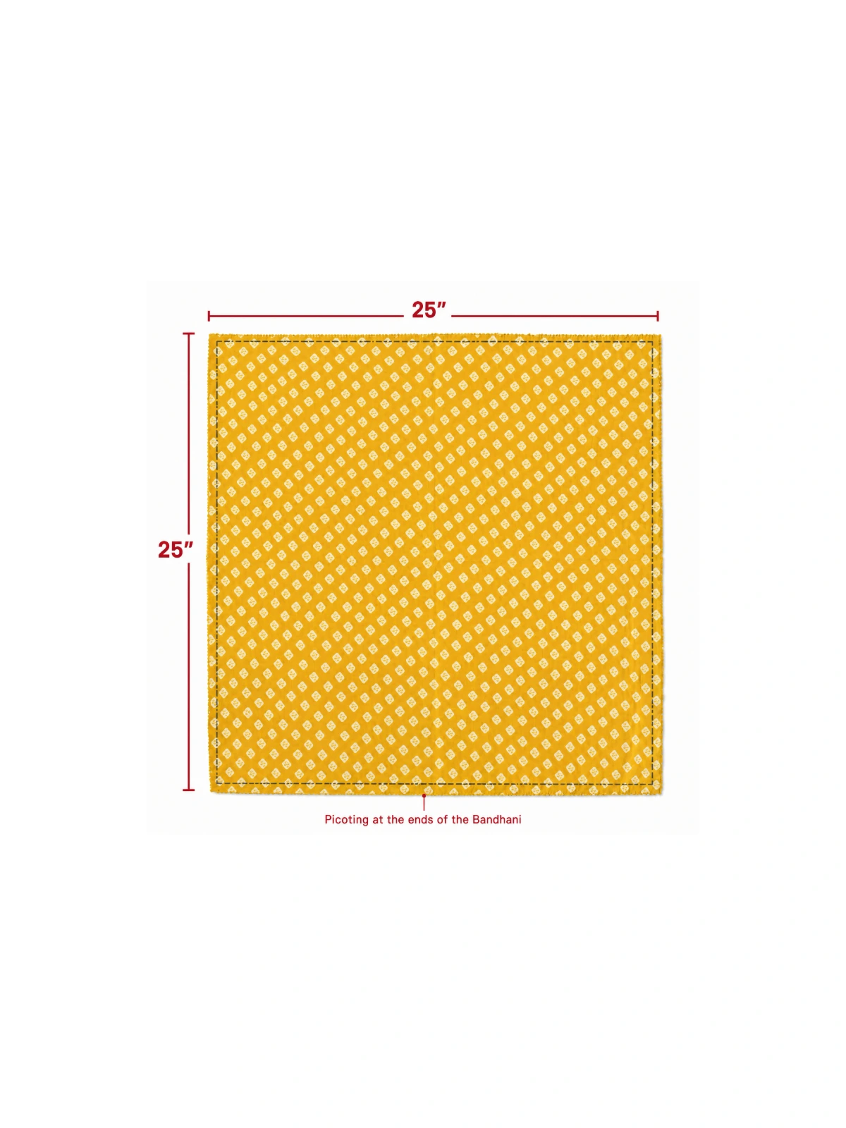 Yellow Bandhani Printed Bandana Scarf thumbnail 6