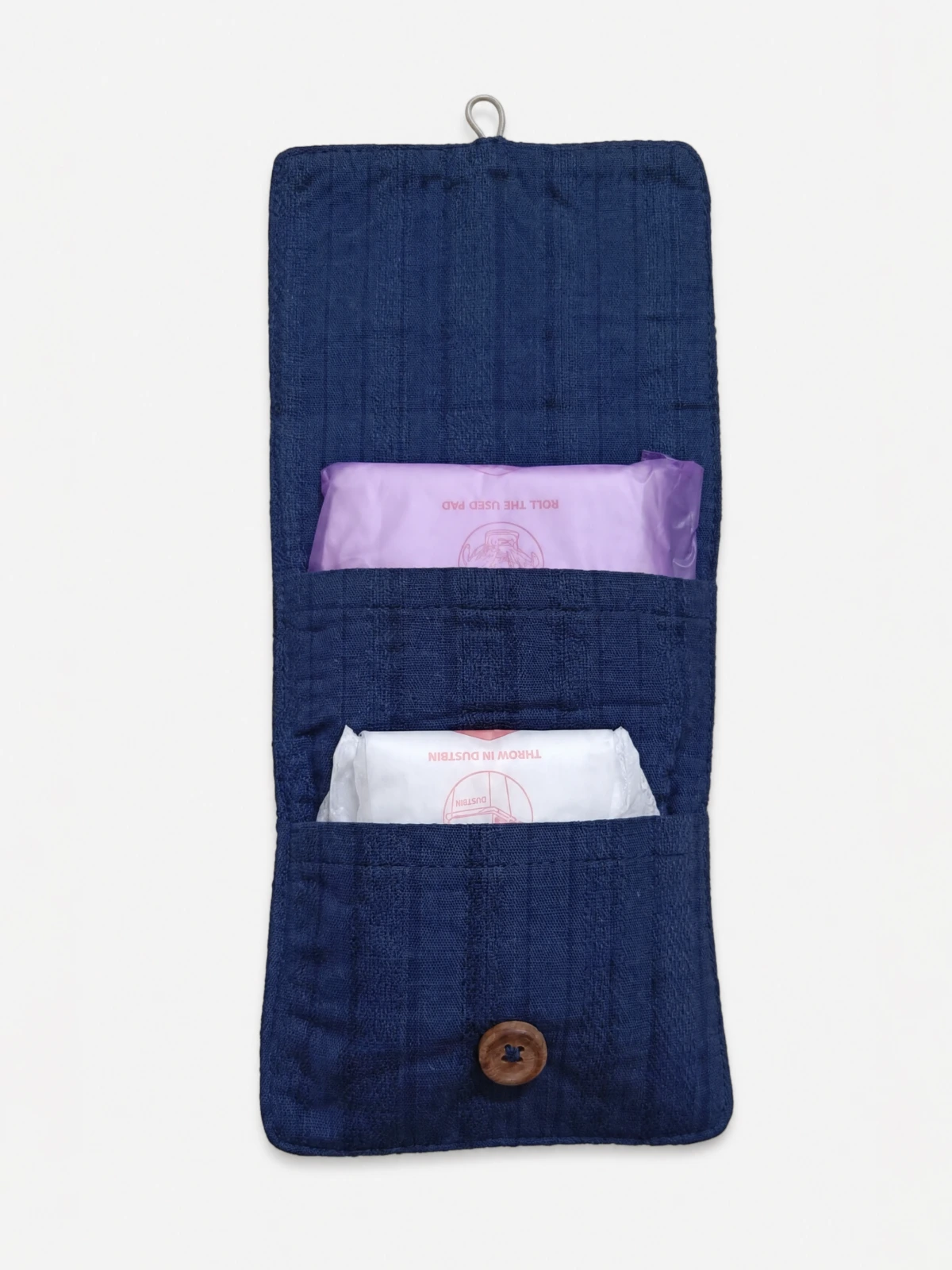 Blue Textured Sanitary Pad Pouch thumbnail 5