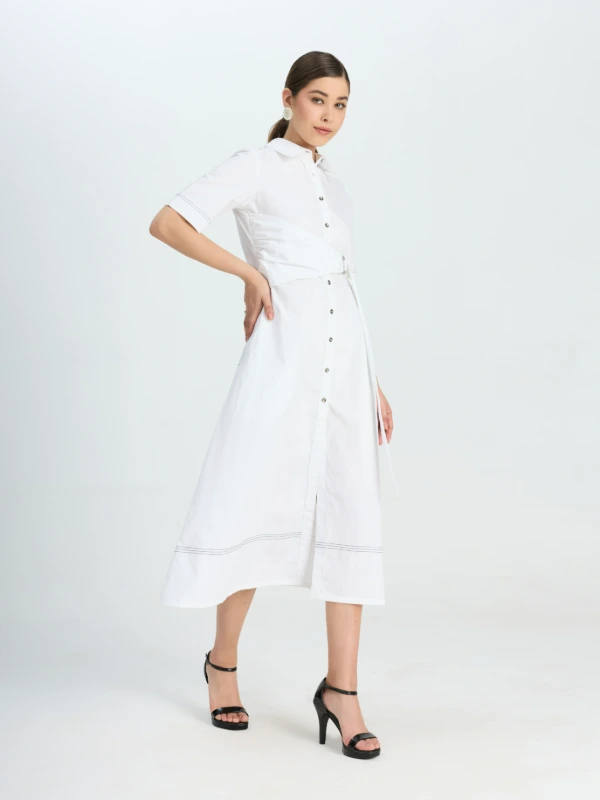 Fit And Flare Belt Dress For Women 2