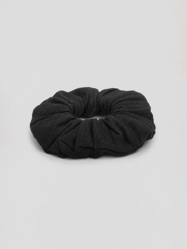 Black Solid Hair Scrunchie 3