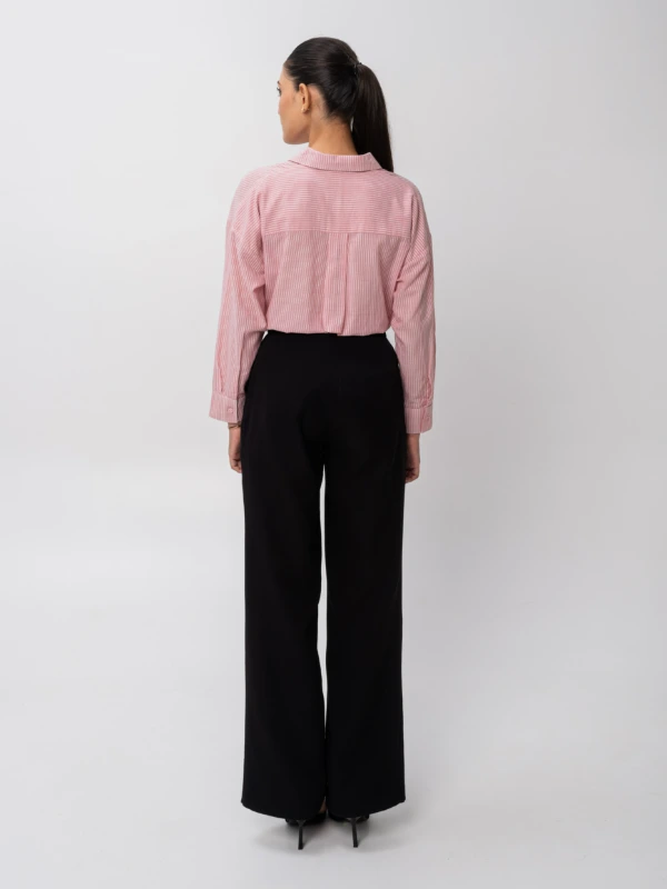 Pink Striped Cotton Formal Shirt For Office Wear 3