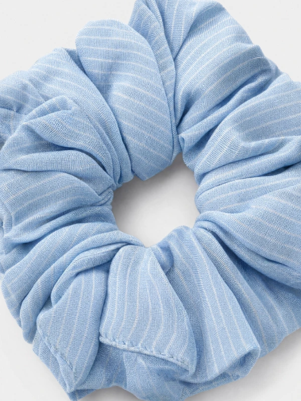 Light Blue Stripe Hair Scrunchie 5