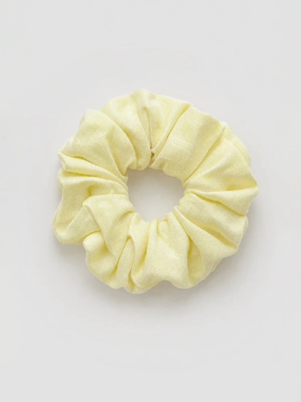 Yellow Solid Hair Scrunchie 3