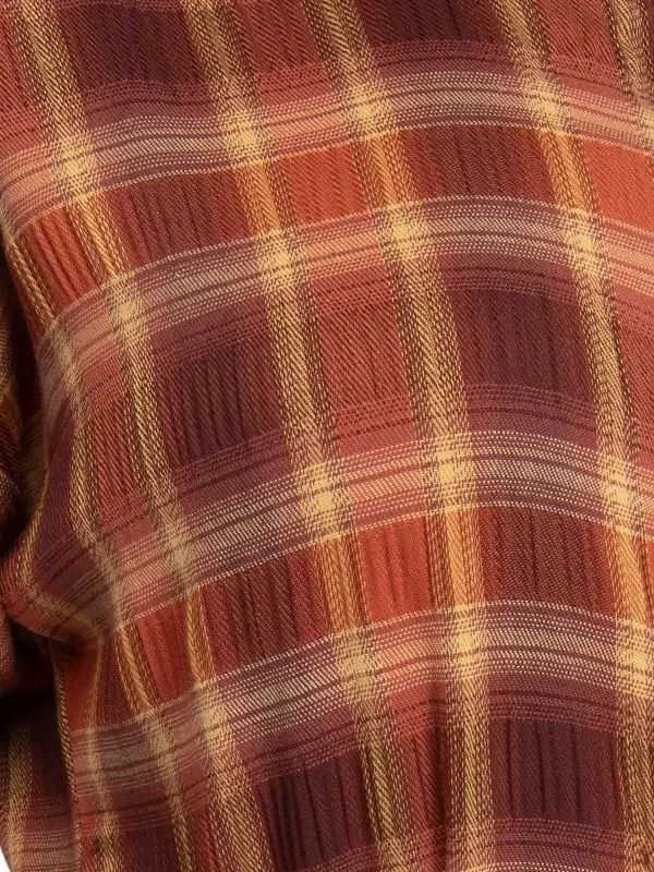 Brown Shirt Dress With Checked Pattern 7