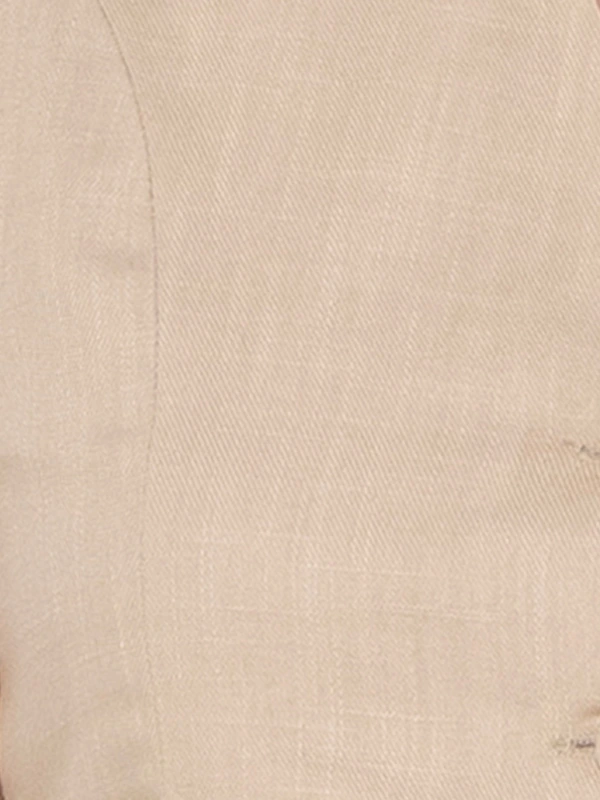 Beige Linen Blend Waistcoat For Formal Wear 5