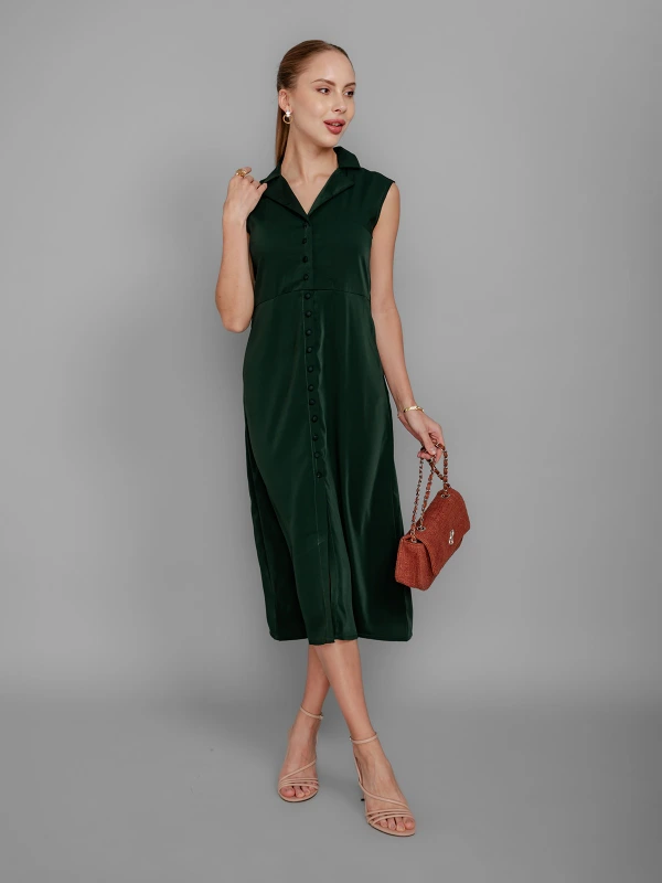 Green Cap Sleeve Formal Dress For Professional Style 4