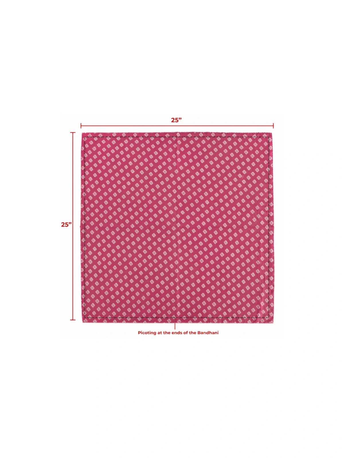 Pink Bandhani Printed Bandana Scarf thumbnail 6