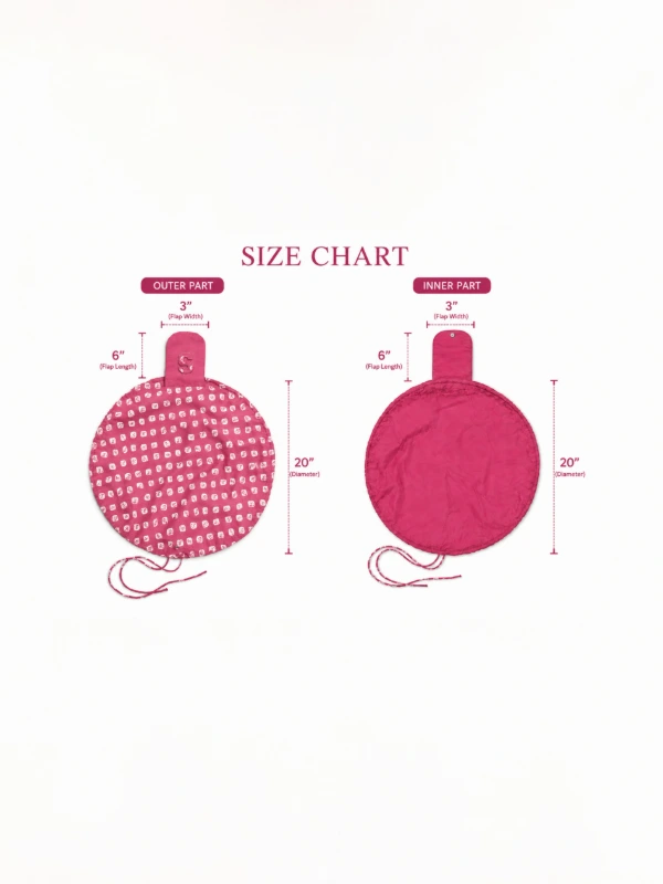 Pink Bandhani Printed Drawstring Makeup Pouch 6
