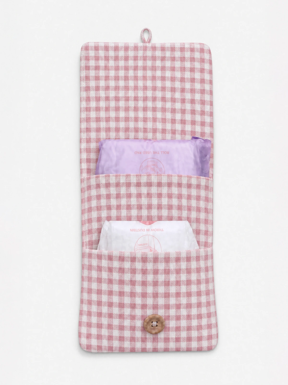 Light Pink Gingham Print Sanitary Pad Pouch thumbnail 17